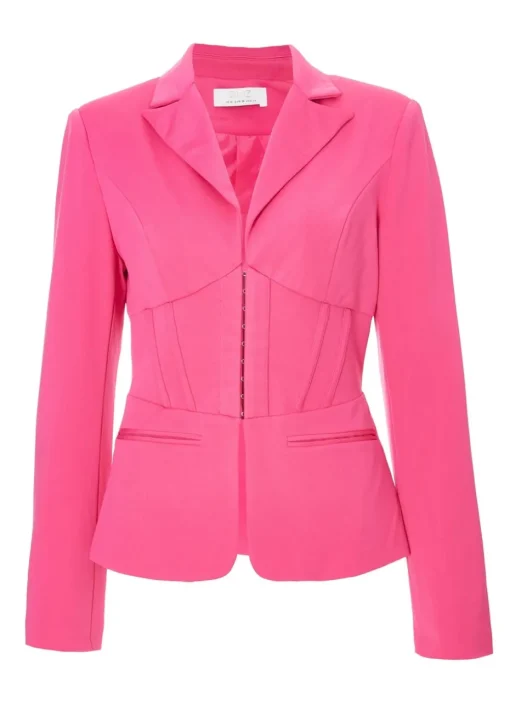 Quiz Pink Woven Tailored Blazer