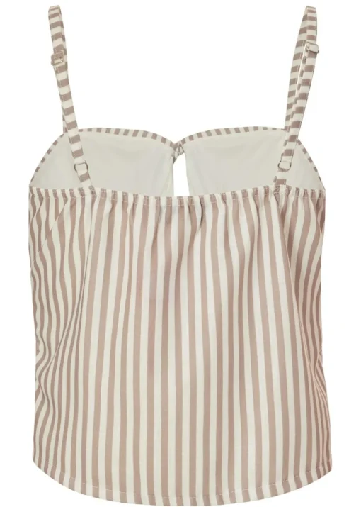 Quiz Stone Striped Tie Front Top