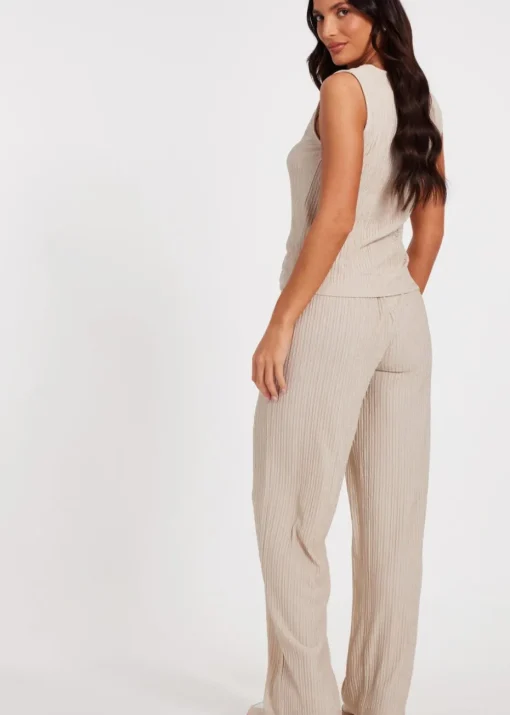 Quiz Stone V Neck Textured Waistcoat
