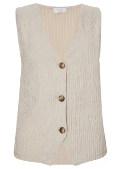 Quiz Stone V Neck Textured Waistcoat
