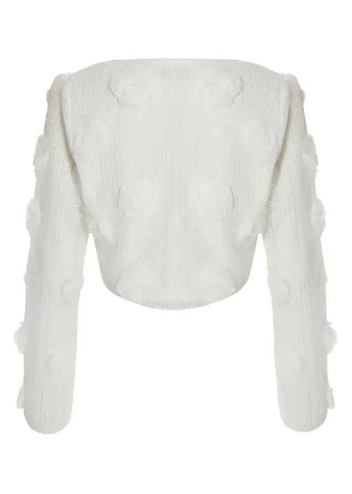 Quiz White Floral Cropped Jacket