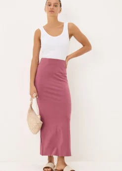 Raspberry Jersey Maxi Skirt