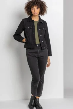 Roman Black Classic Cotton Denim Jacket