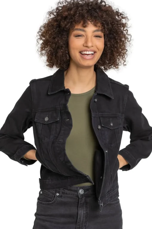 Roman Black Classic Cotton Denim Jacket