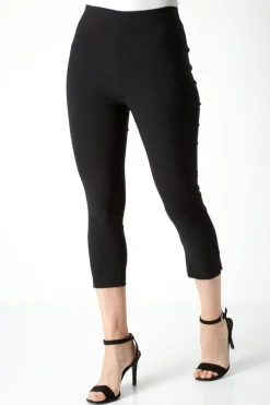 Roman Black Cropped Stretch Trouser Capri Summer Leggings 3/4 Pedal Pushers