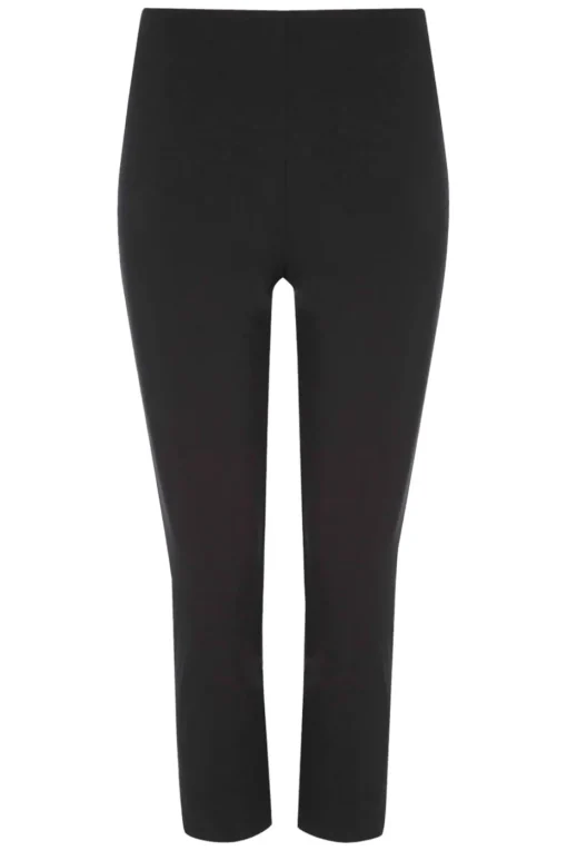 Roman Black Cropped Stretch Trouser Capri Summer Leggings 3/4 Pedal Pushers