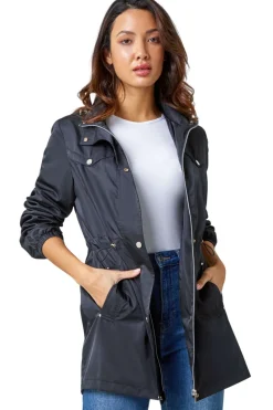 Roman Black Shower Resistant Longline Jacket
