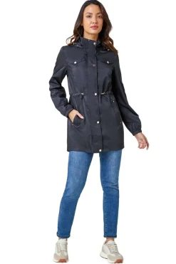 Roman Black Shower Resistant Longline Jacket