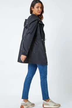 Roman Black Shower Resistant Longline Jacket