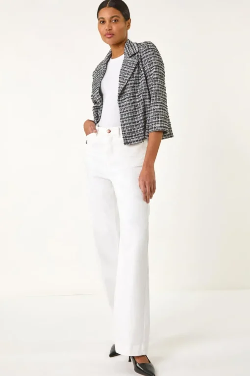 Roman Black Textured Check Blazer