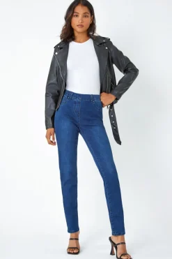 Roman Blue Elastic Waist 31" Denim Stretch Jegging