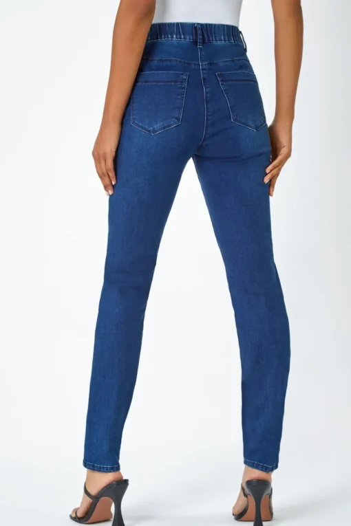 Roman Blue Elastic Waist 31" Denim Stretch Jegging