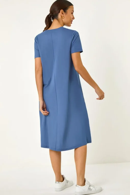 Roman Blue Relaxed T-Shirt Jersey Dress