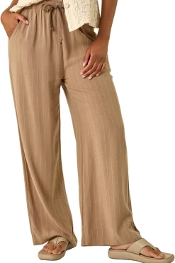 Roman Camel Stripe Linen Blend Trouser