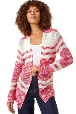 Roman Candy Pink Colour Block Spacedy Knit Cardigan