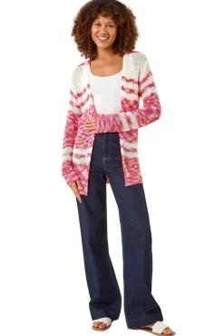 Roman Candy Pink Colour Block Spacedy Knit Cardigan