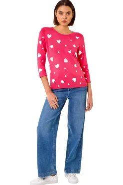 Roman Candy Pink Hotfix Heart Print Knit Jumper