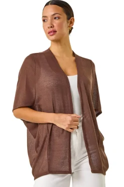 Roman Chocolate Cocoon Tunic Cardigan