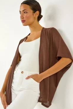 Roman Chocolate Cocoon Tunic Cardigan