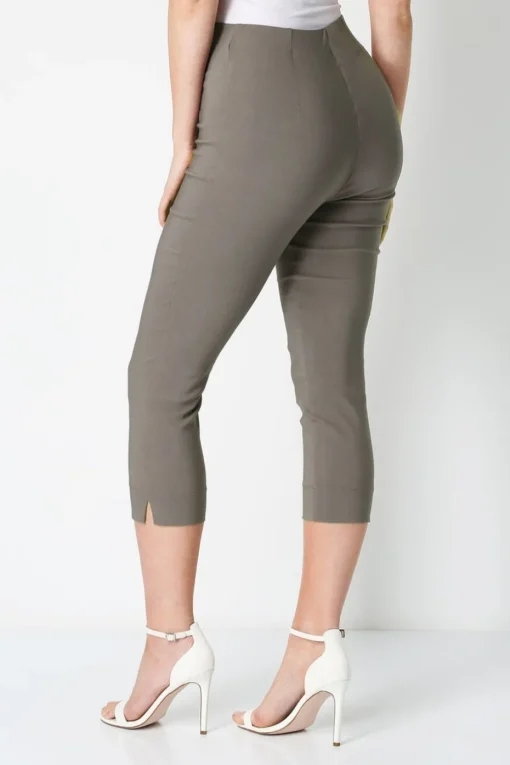 Roman Chocolate Cropped Stretch Trouser Capri Summer Leggings 3/4 Pedal Pushers