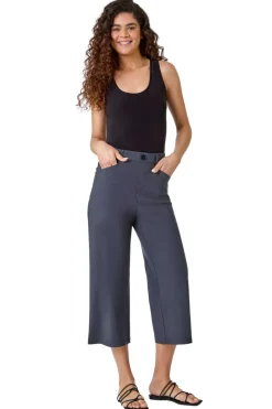 Roman Dark Grey Cropped Stretch Culotte