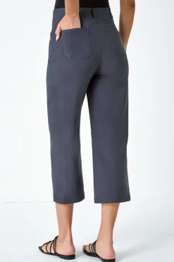 Roman Dark Grey Cropped Stretch Culotte
