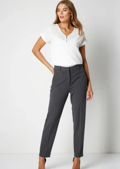 Roman Dark-Grey Straight Leg Stretch Trouser