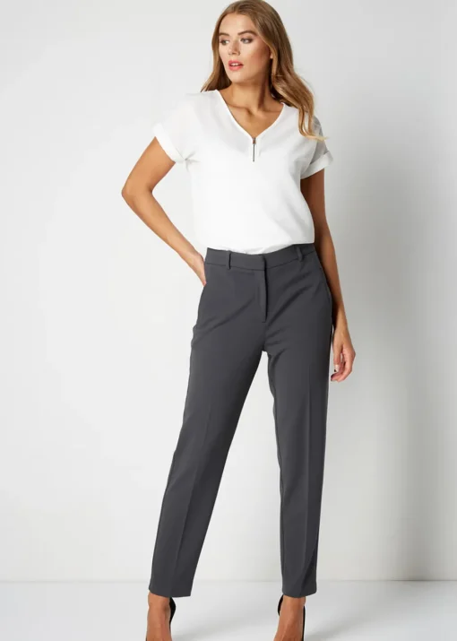 Roman Dark-Grey Straight Leg Stretch Trouser