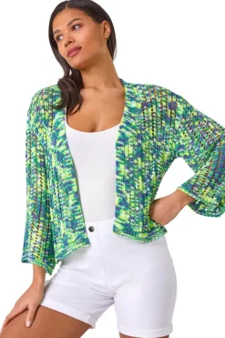 Roman Denim Blue Spacedye Knit Cardigan