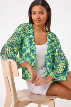 Roman Denim Blue Spacedye Knit Cardigan
