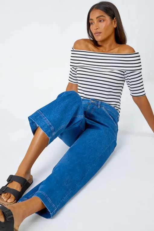Roman Denim Cotton Denim Stretch Culottes