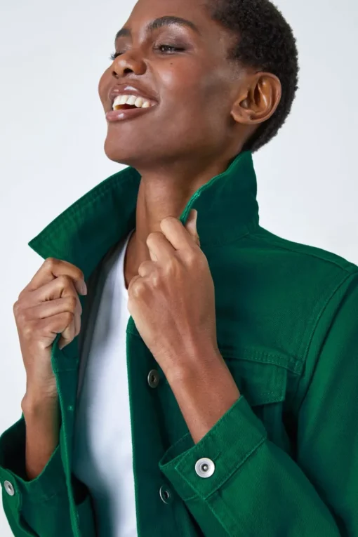 Roman Green Classic Cotton Denim Jacket