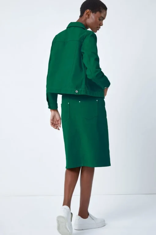 Roman Green Classic Cotton Denim Jacket