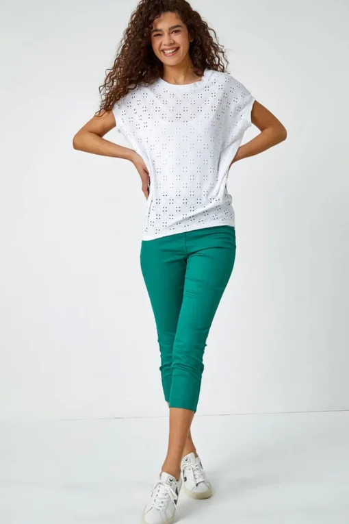Roman Green Cropped Stretch Denim Jegging