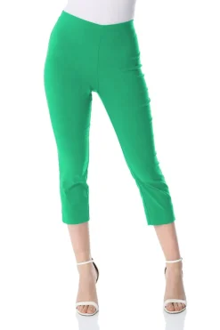 Roman Green Cropped Stretch Trouser Capri Summer Leggings 3/4 Pedal Pushers