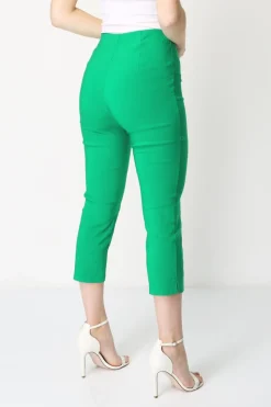 Roman Green Cropped Stretch Trouser Capri Summer Leggings 3/4 Pedal Pushers