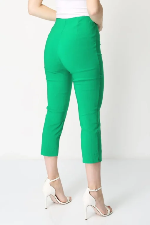 Roman Green Cropped Stretch Trouser Capri Summer Leggings 3/4 Pedal Pushers
