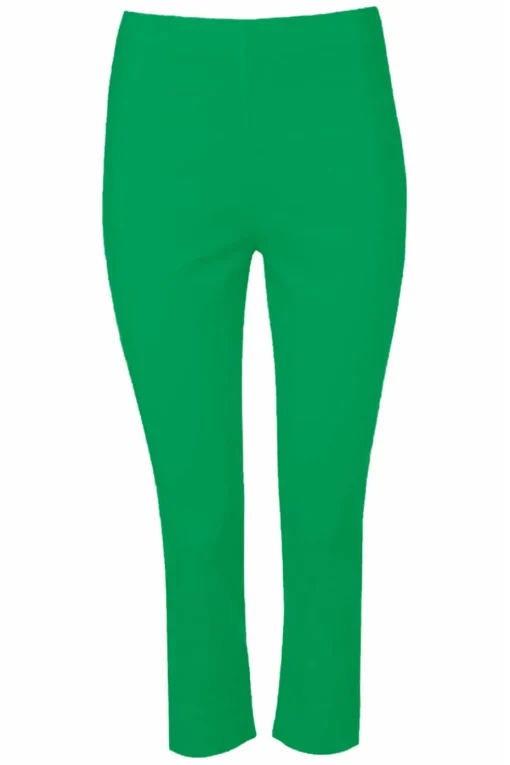 Roman Green Cropped Stretch Trouser Capri Summer Leggings 3/4 Pedal Pushers