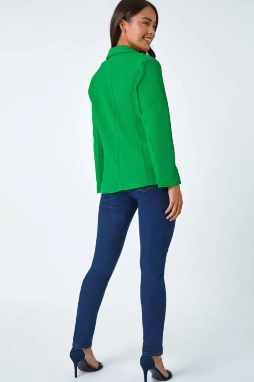 Roman Green Petite Textured Stretch Blazer