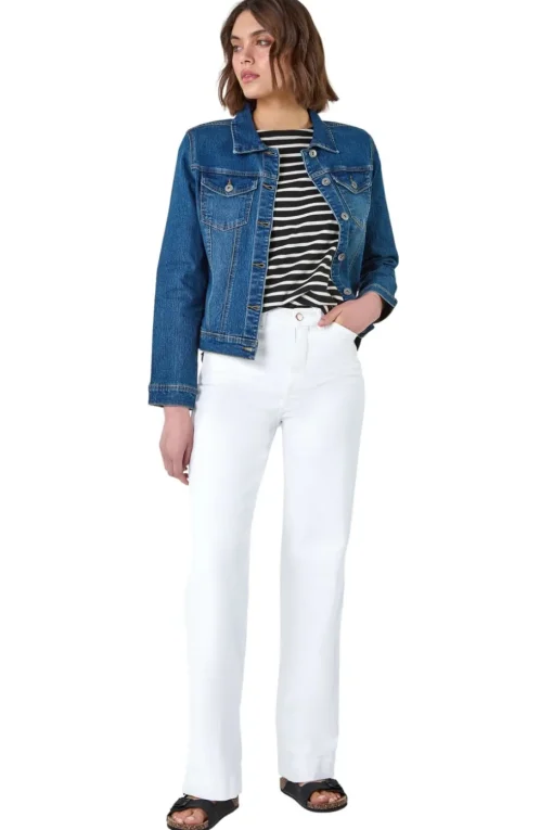 Roman Indigo Cotton Blend Stretch Denim Jacket