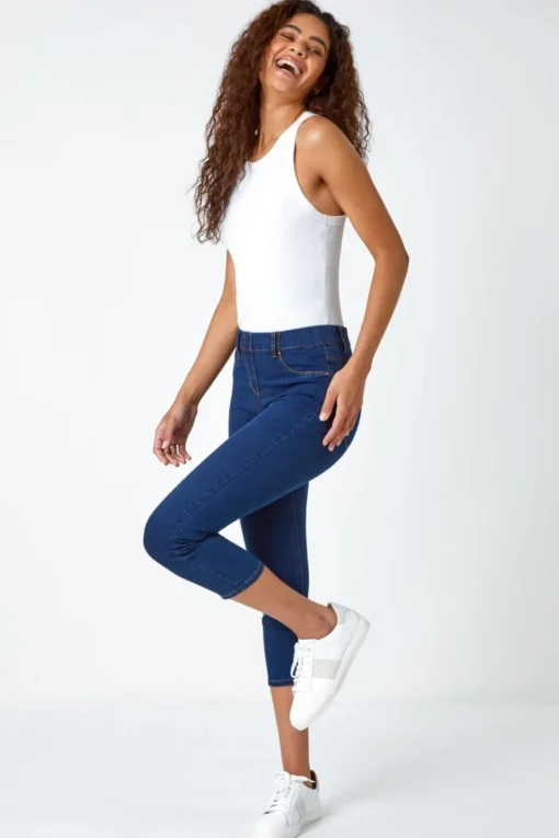Roman Indigo Cropped Stretch Denim Jegging