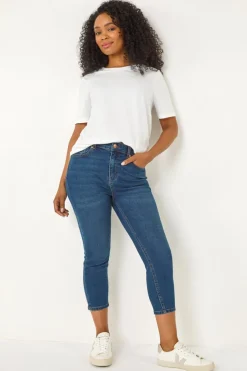 Roman Indigo Petite Slim Crop Stretch Jeans