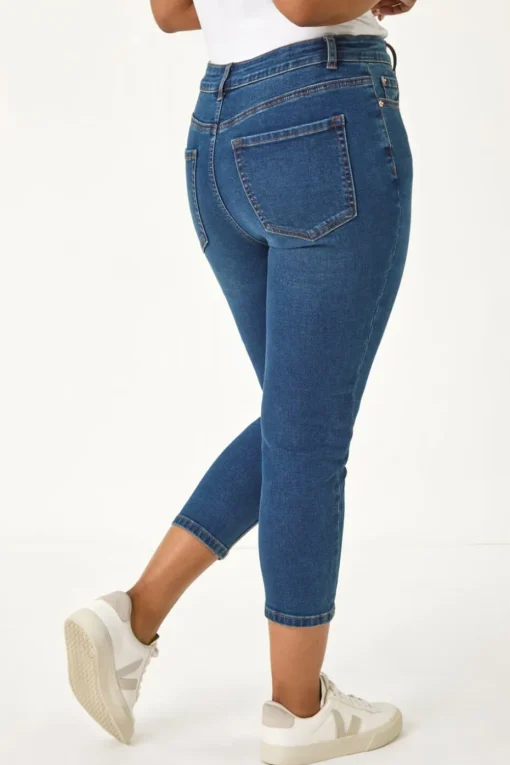 Roman Indigo Petite Slim Crop Stretch Jeans