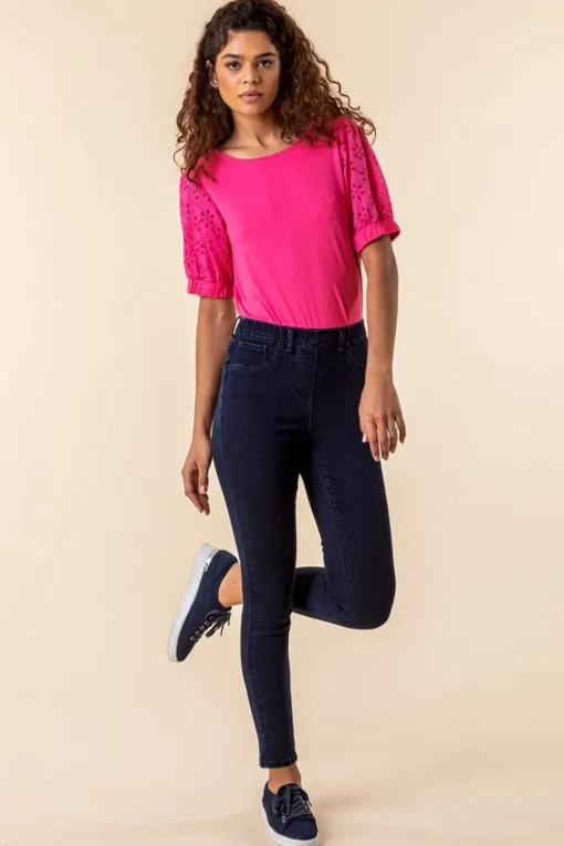 Roman Indigo Ultimate Stretch Elastic Waist Jegging 29"