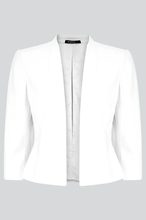 Roman Ivory 3/4 Sleeve Rochette Jacket