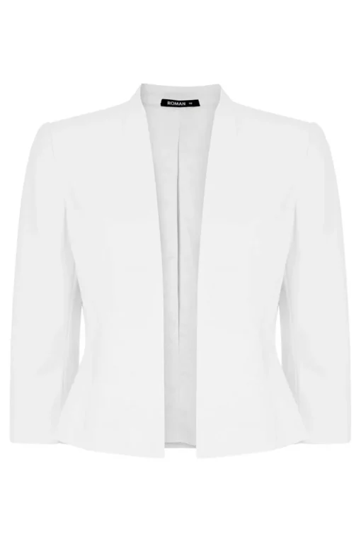 Roman Ivory 3/4 Sleeve Rochette Jacket