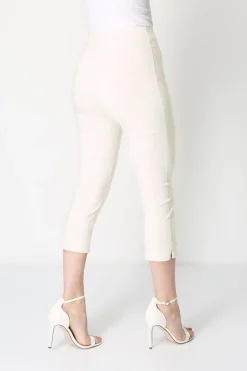 Roman Ivory Cropped Stretch Trouser Capri Summer Leggings 3/4 Pedal Pushers
