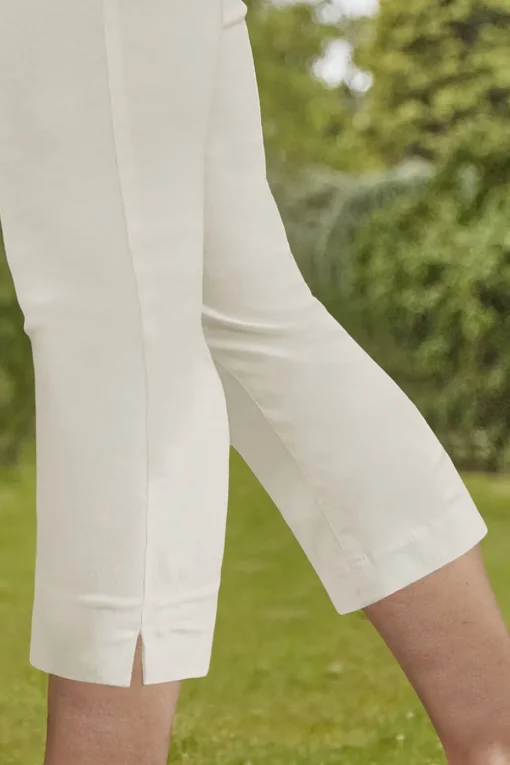 Roman Ivory Cropped Stretch Trouser Capri Summer Leggings 3/4 Pedal Pushers