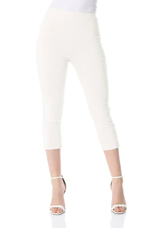 Roman Ivory Cropped Stretch Trouser Capri Summer Leggings 3/4 Pedal Pushers