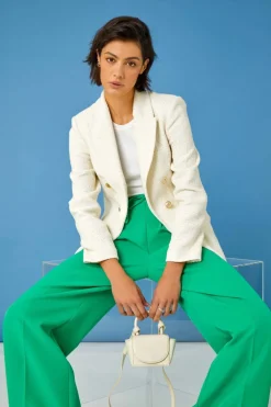 Roman Ivory Tailored Longline Boucle Jacket